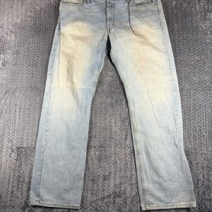 Levi's 514 Men 38x32 Straight Fit Stretch Light Wash Blue Denim Jeans